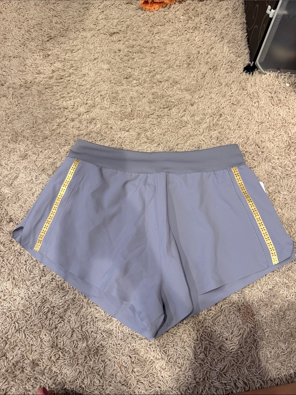RHONE Lavender Athletic Shorts with Yellow Trim